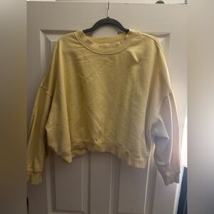 Yellow Cropped Sweatshirt